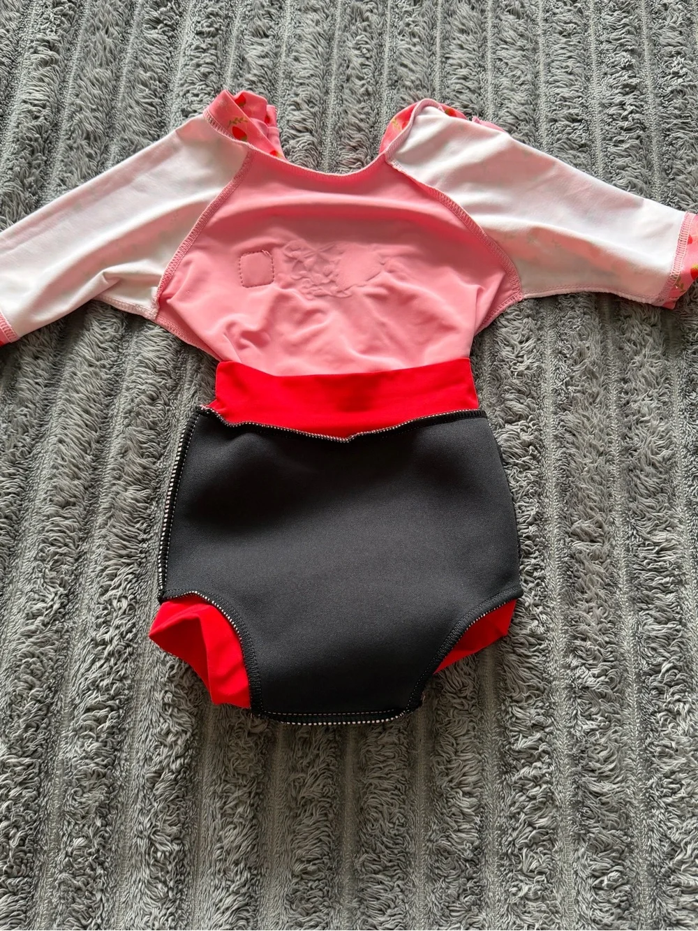 Baby/Toddler Girls Pink Strawberry Rashguard Swimsuit - Long Sleeve